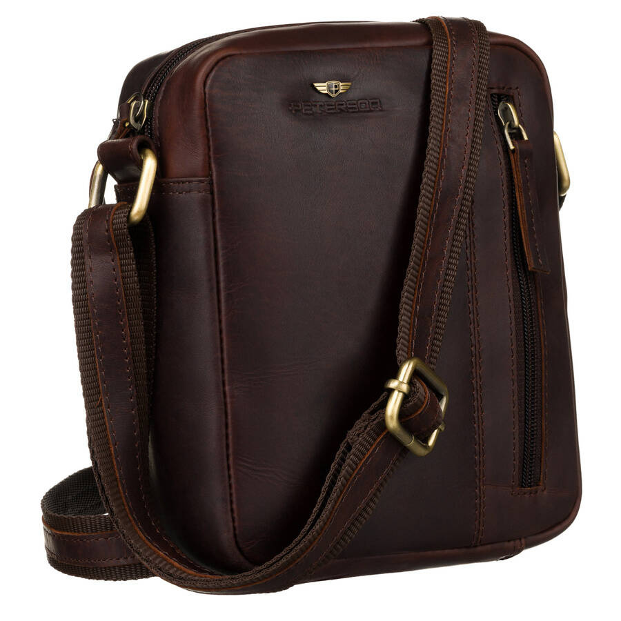 Ciemnobrązowa skórzana saszetka męska Peterson 705-OPU