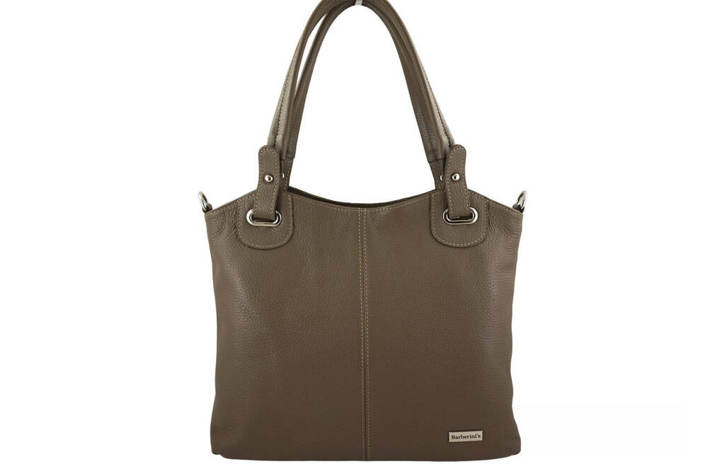 Torebka ze skóry licowej damska Barberini's 982-9 shopper A4 ciemnobeżowa - cecha produktu