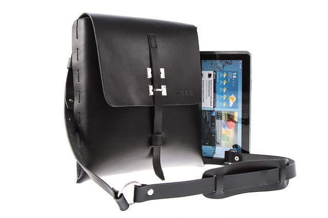 Torba na ramię męska skórzana jucht messenger miejski Vooc P3 mała czarny - cecha produktu