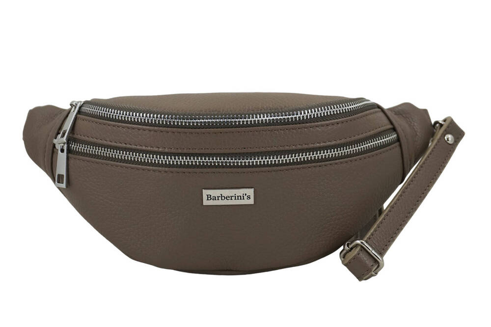 Saszetka skórzana damska Barberini's 985-9 nerka crossbody ciemnobeżowa - cecha produktu