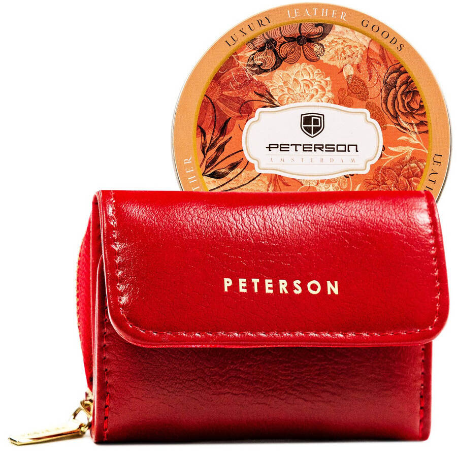Ciemnoczerwony portfel damski Peterson 011-F-PUS z klapką