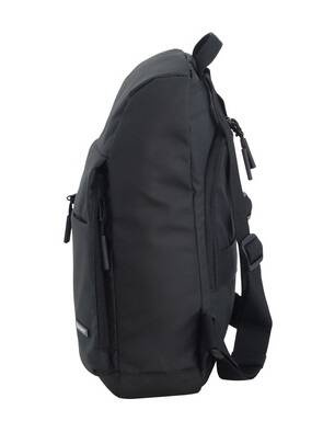 Czarny plecak Discovery Urban 3440 z boku, z szelką i uchwytem u góry