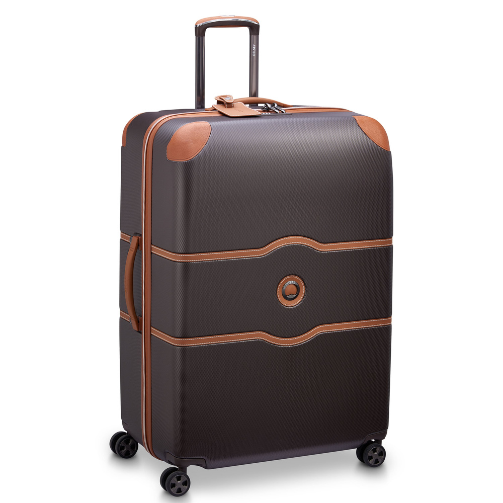 Walizka podróżna twarda unisex Delsey Chatelet Air 2.0 duża brązowa - obrotowe kółka i teleskopowa rączka