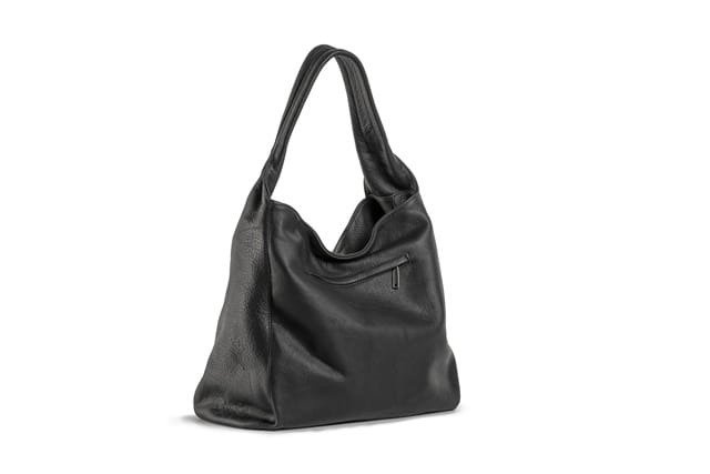 Torebka skórzana damska VOOC EP18 hobo shopper bag A4 czarna - wnętrze i organizacja przestrzeni