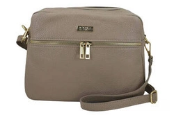 Skórzana torebka damska listonoszka beżowa - Barberini's 979-2