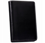 Skórzane etui na dokumenty slim wallet czarny - OKL-GRVT