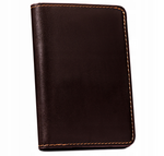 Skórzane etui na dokumenty slim wallet brązowy - OKL-GRVT