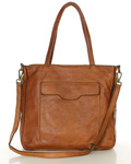 Torba damska camel brąz shopper z kieszeniami skórzana MARCO MAZZINI v252b