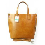 Torebka skórzana damska Vera Pelle SB546C shopper bag A4 camel