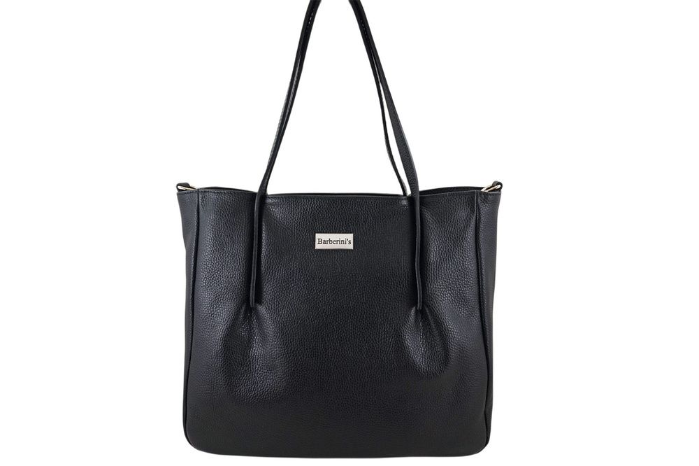 Torebka ze skóry licowej damska Barberini's 995-1 shopper A4 czarna - cecha produktu