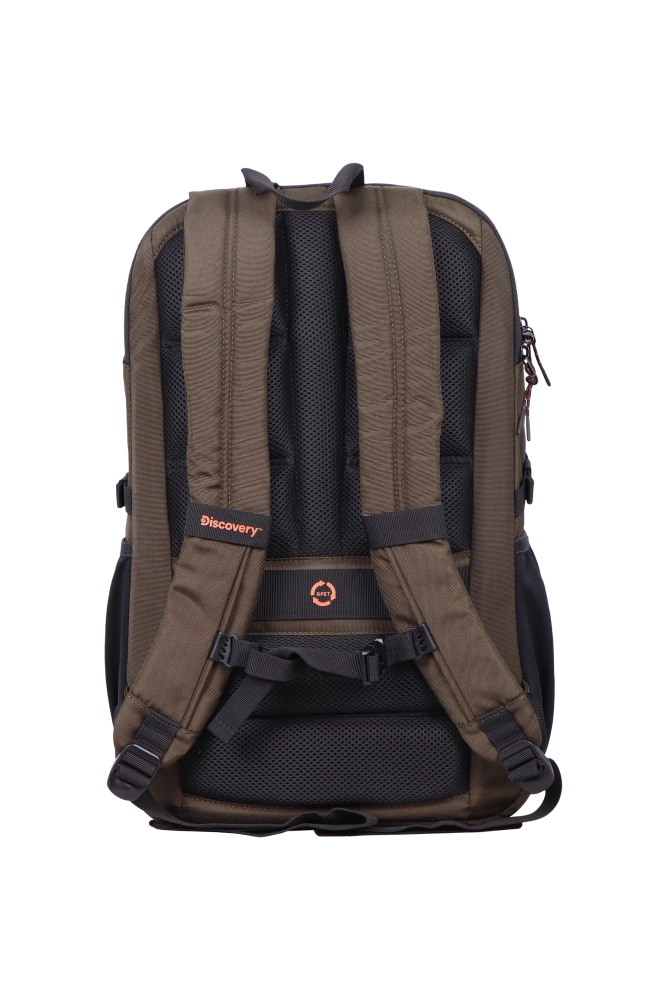 Plecak turystyczny z poliestru unisex Discovery PATH podróżny duży khaki - wytrzymały materiał poliestrowy