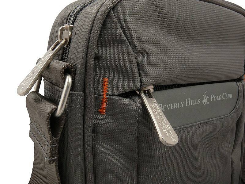 Mała saszetka miejska na ramię torba męska szara - Beverly Hills Polo Club BH-940 GR - cecha produktu