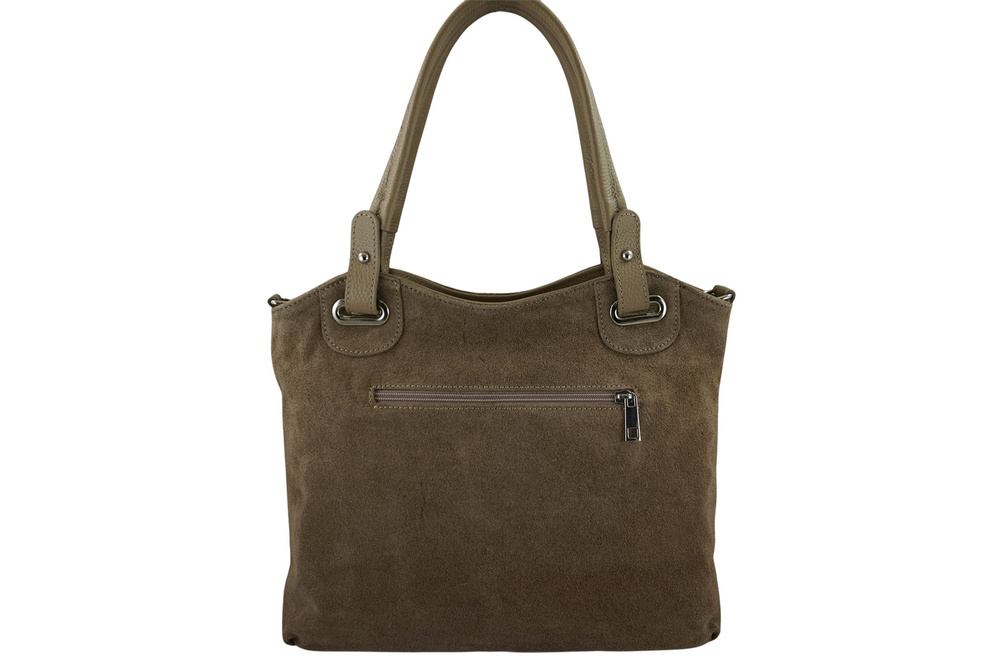 Torebka ze skóry naturalnej i zamszu damska Barberini's 982/1-2 shopper A4 beżowa - cecha produktu