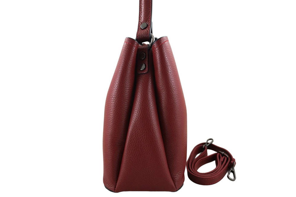Torebka ze skóry naturalnej damska Barberini's 839-13 kuferek shopper bag mała czerwona - cecha produktu