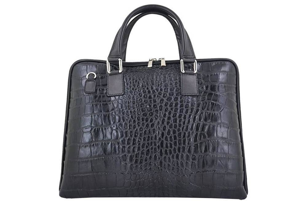 Torba ze skóry naturalnej damska Barberini's 118/1-13 na laptopa croco A4 czerwona - cecha produktu