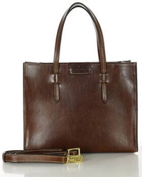 Skórzana mała torebka damska kuferek brązowa czekoladowa - MARCO MAZZINI G12152b