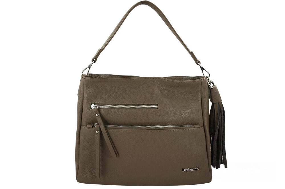 Torebka ze skóry naturalnej damska Barberini's 972-9 shopper A4 ciemnobeżowa - cecha produktu