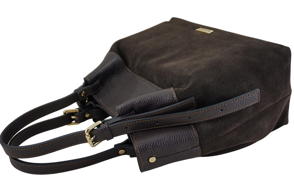 Torebka z naturalnej skóry damska Barberini's 1028-11 shopper mała ciemnobrązowa - cecha produktu