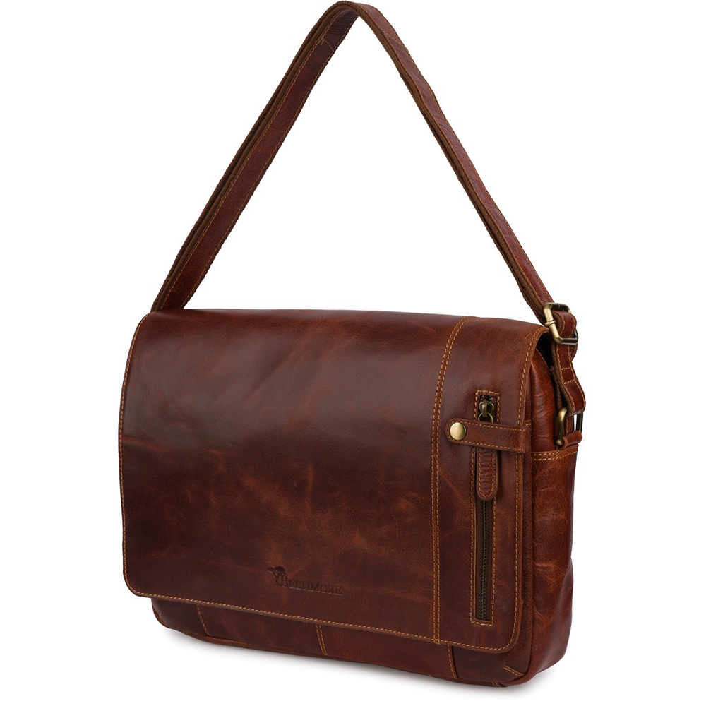 Zewnętrzne kieszenie w torbie Beltimore N15: suwak na klapie i kieszeń pod klapą