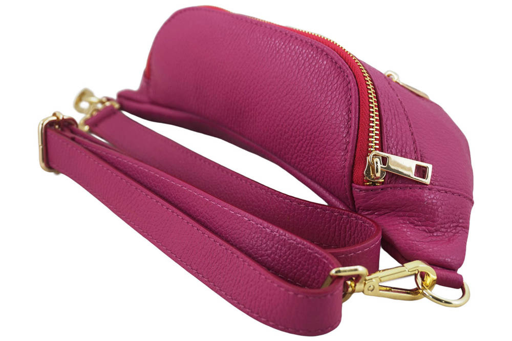 Torebka ze skóry naturalnej damska Barberini's 935/1-14 nerka saszetka crossbody fuksja - cecha produktu