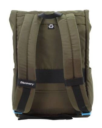 Khaki plecak na co dzień Discovery Icon 722 od tyłu, z szelkami i uchwytem do noszenia u góry