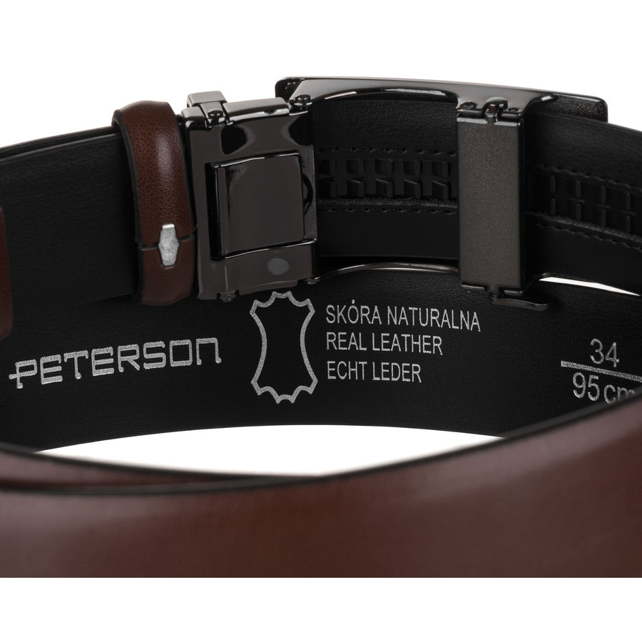 Pasek męski Peterson A020-BR - detal klamry automatycznej