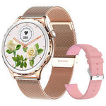 Smartwatch damski Rubicon RNCF02 różowy z różowym złotem