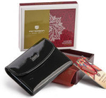 Etui na karty damskie skórzane Peterson BC-105 czarne