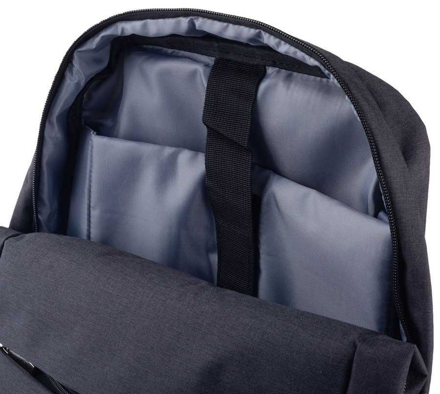 Wnętrze plecaka Rovicky NB9704 w kolorze granatowym z kieszenią na laptopa