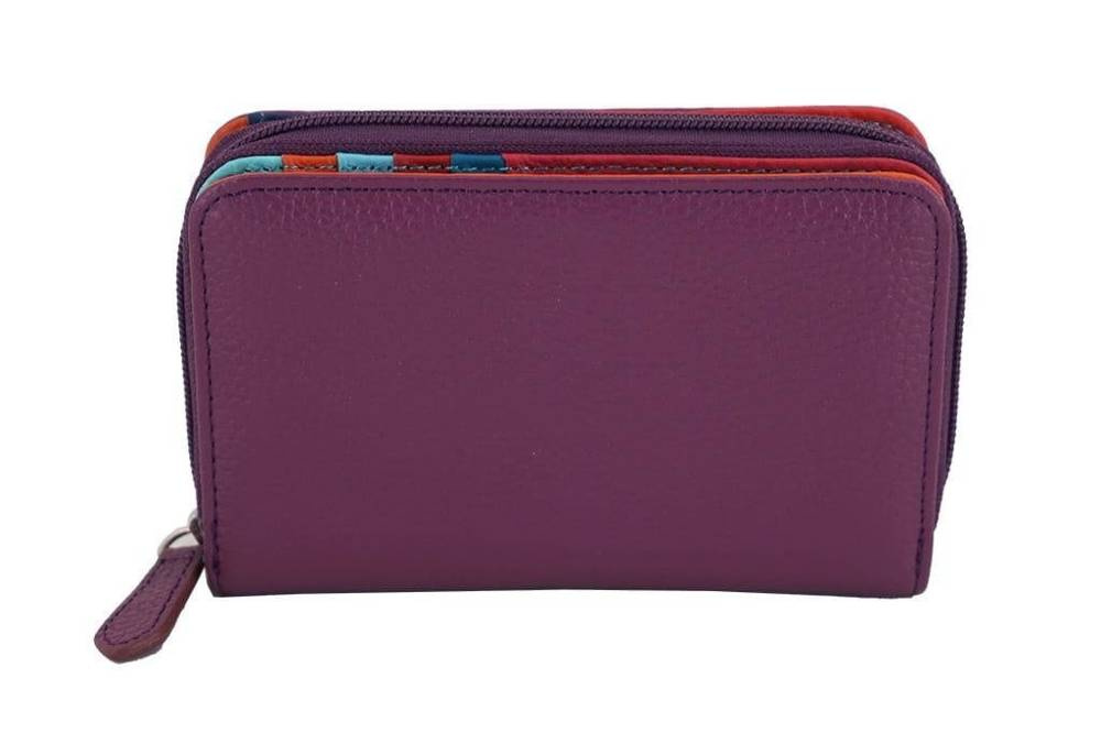 Portfel ze skóry naturalnej damski Barberini's WB-009-40 na zamek fioletowy - cecha produktu