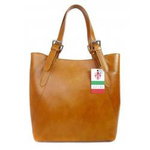 Torebka skórzana damska Vera Pelle V77C shopper A4 camel