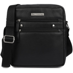 Torba męska miejska skórzana listonoszka na ramię czarna Beltimore N30