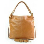 Torebka skórzana damska Vera Pelle W678C worek shopper A4 camel