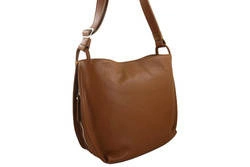 Skórzana torebka damska na ramię brązowa camel - Barberini's 636-12