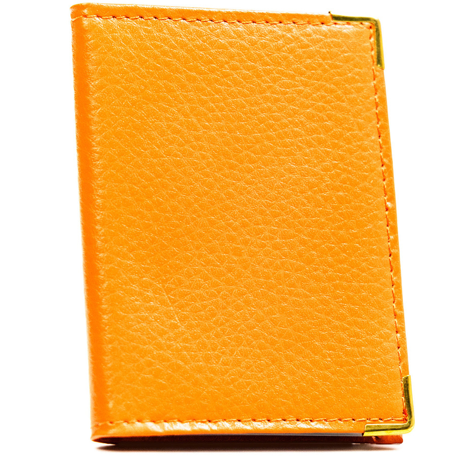 Pomarańczowe etui na karty 302 pionowe ze złotymi narożnikami