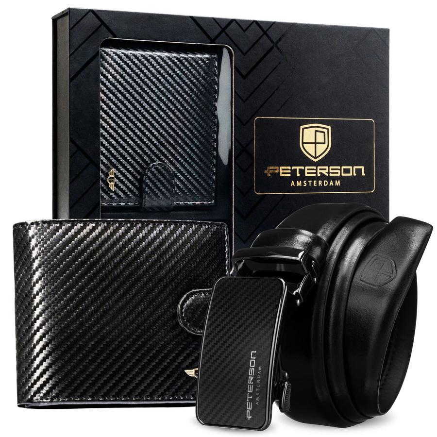 Czarny zestaw prezentowy Peterson N992L-P02 w pudełku