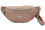 Saszetka z naturalnej skóry damska Barberini's 985-18 nerka crossbody pudroworóżowa