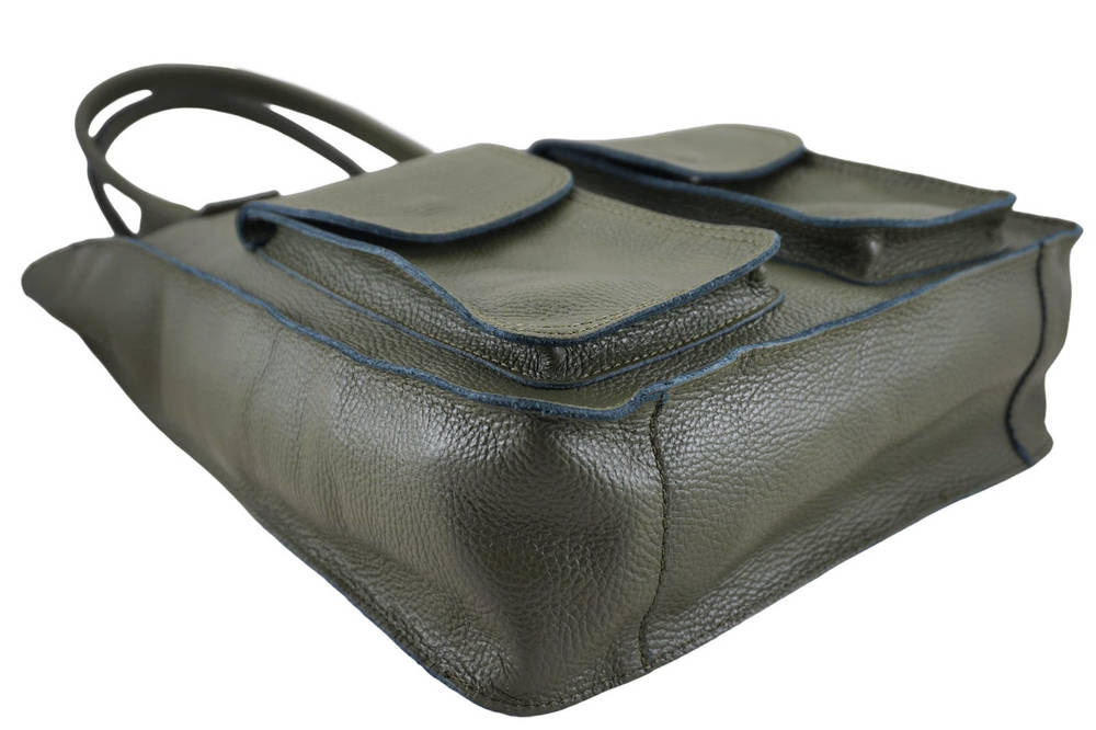 Torebka skórzana damska Barberini's 952-38 shopper bag A4 zielona - cecha produktu