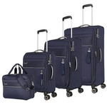Zestaw walizek podróżnych materiałowych z torbą podróżną granatową - Travelite Miigo 92740-20