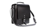 Torba skórzana juchtowa unisex VOOC P37 listonoszka raportówka A4 czarna