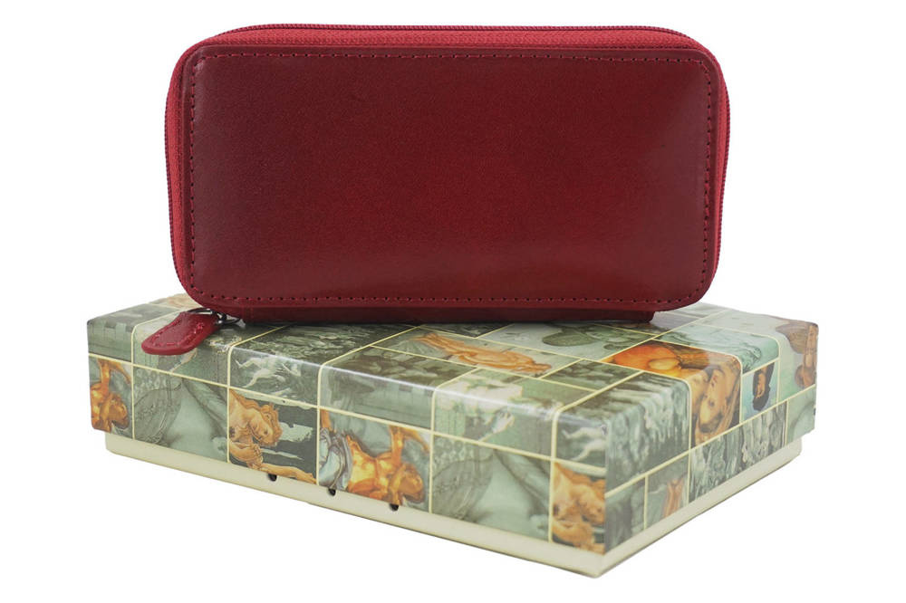 Etui na klucze skórzane unisex Barberini's 8183-13 zasuwane czerwone - cecha produktu