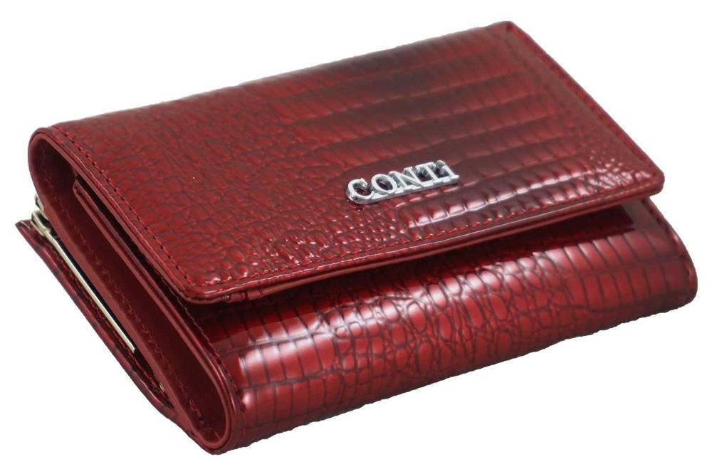 Portfel ze skóry lakierowanej damski CONTI 5282-A-1 na bigiel czarny croco czarny - cecha produktu