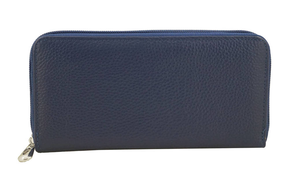 Portfel ze skóry licowej damski Barberini's D-8603-4 na zamek granatowy - cecha produktu