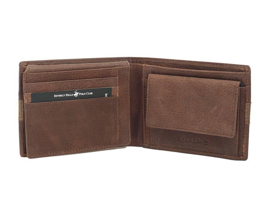 Skórzany brązowy portfel męski poziomy - Beverly Hills Polo BH-272 CO - cecha produktu