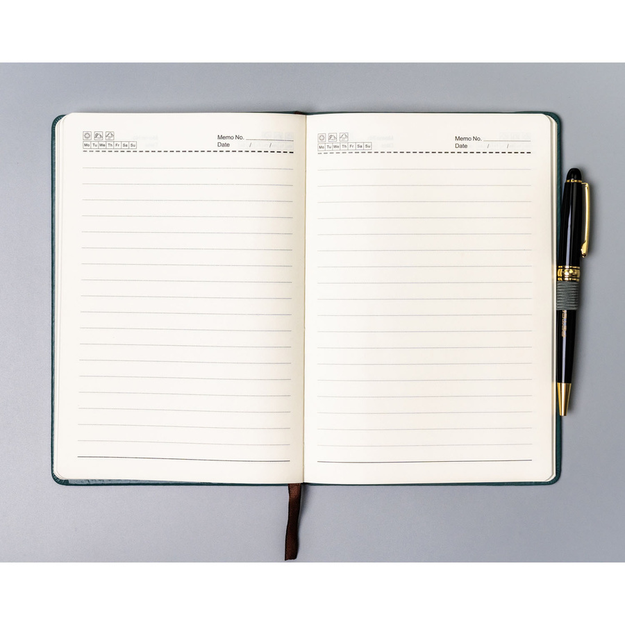 Otwarty zielony notes Peterson NOT-6-LN-52 w linie