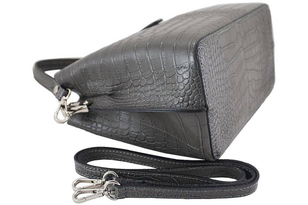 Torebka ze skóry naturalnej damska Barberinis 752/2-1 shopper croco mała czarna - cecha produktu