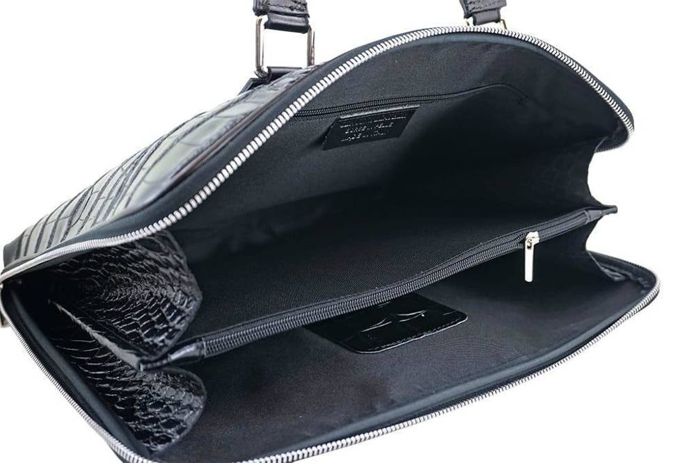 Torba ze skóry naturalnej damska Barberini's 118/1-4 na laptopa croco A4 granatowa - cecha produktu