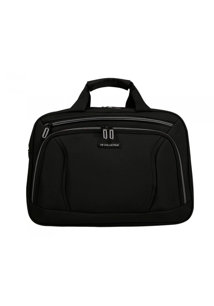 Czarno-szara torba na laptopa Vip Collection TF30/16 z kieszenią na zamek z przodu
