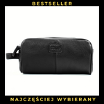 Skórzana podróżna kosmetyczka czarna - Solier SZETLAND