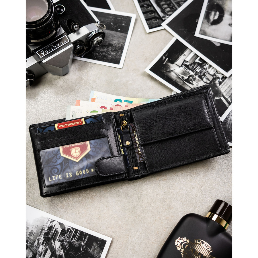 Otwarty czarny portfel Peterson N992-BUF